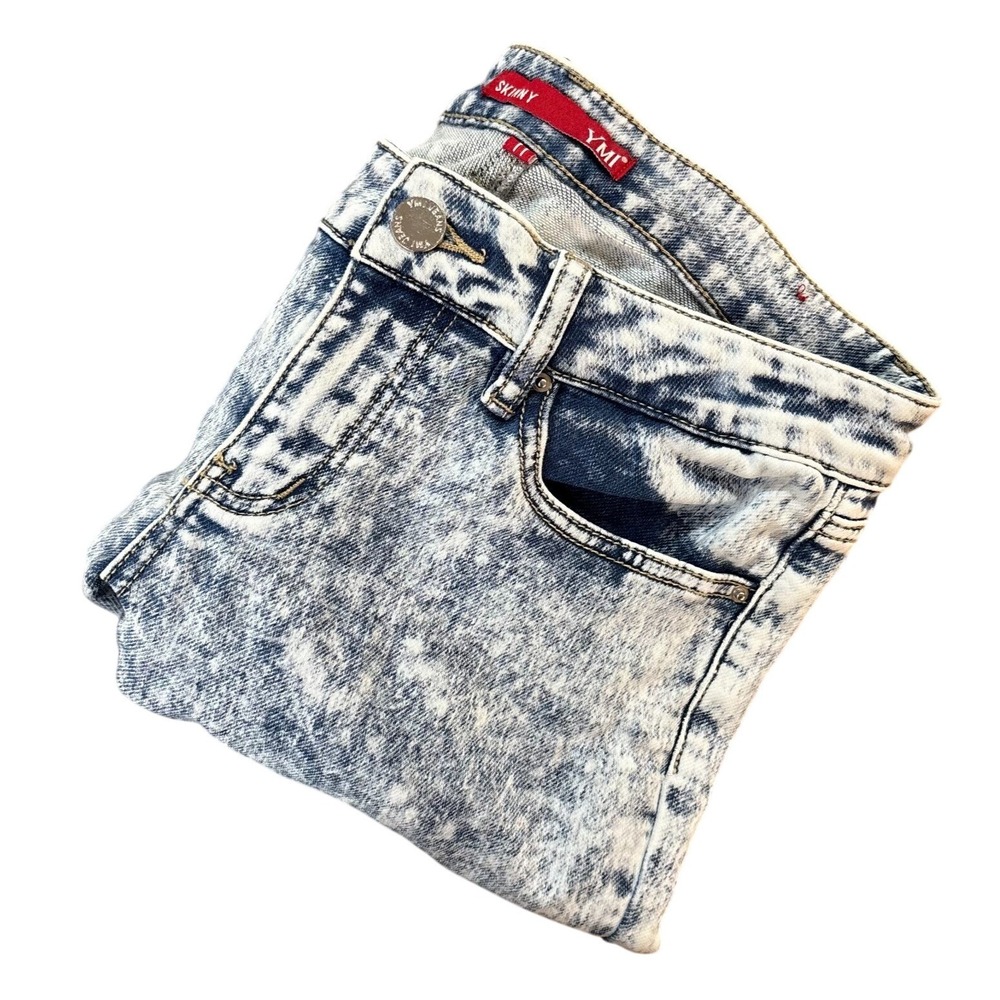 YMI Jeans Womens 11 Acid Wash Skinny Stretch Denim High Rise Faded Blue‎